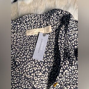 Beachgold Black and Cream Patterned Top